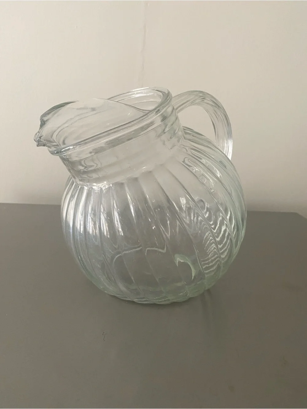 Clear Ribbed Glass Pitcher - Home Accents